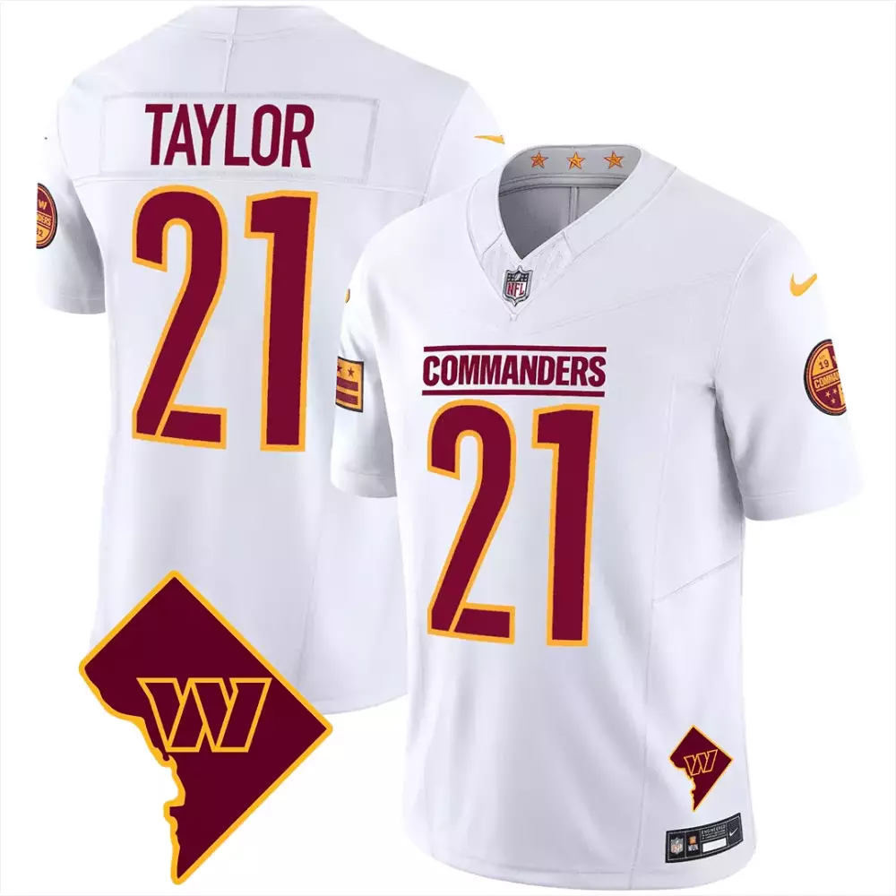 sean taylor white mens washington commanders 90th anniversary vapor limited jersey v4 all stitched