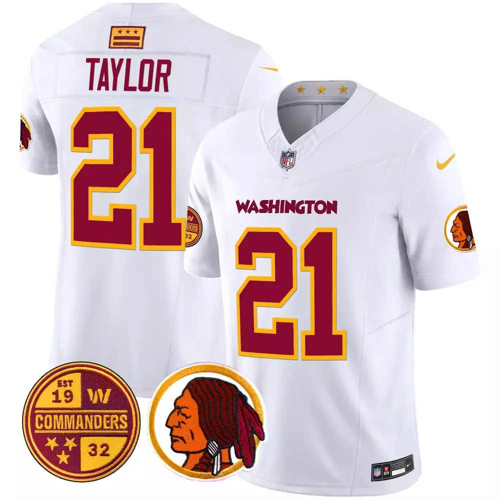 sean taylor white gold mens washington redskins 75th sean taylor patch gold game jersey all stitched