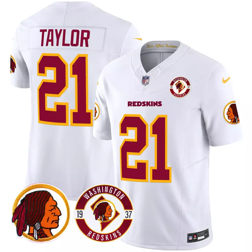 sean taylor white mens washington redskins 2024 vapor limited jersey est 1937 patch all stitched