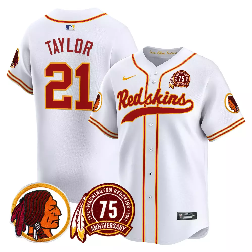 Sean Taylor White Men's 75th Patch Throwback Vapor Premier Limited Jersey | Washington Redskins Fan Gear | For Men, Women & Youth