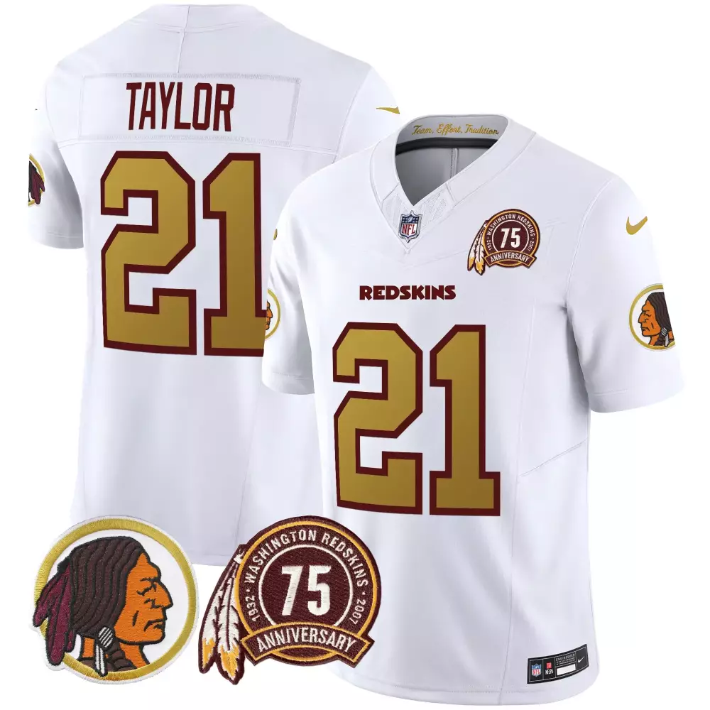 sean taylor white mens washington redskins 75th patch vapor limited jersey all stitched