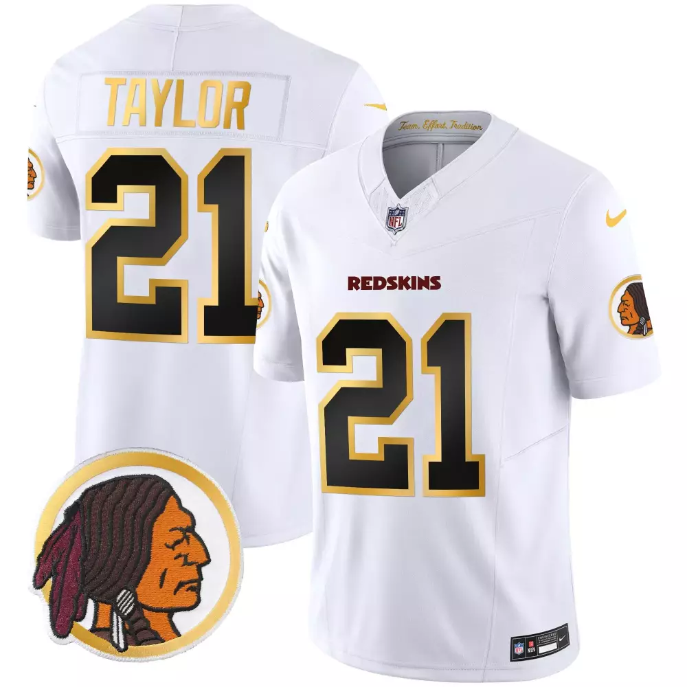 sean taylor white mens washington redskins throwback vapor gold trim jersey all stitched