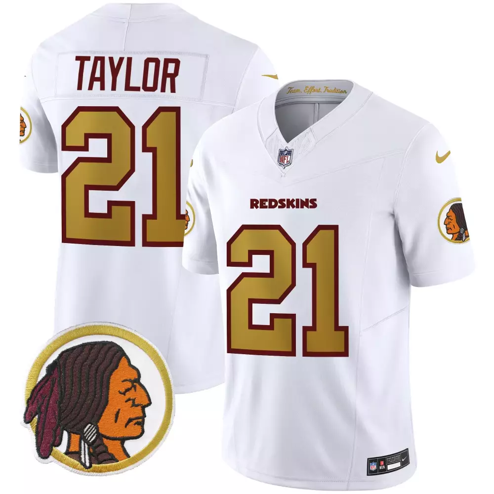 sean taylor white mens washington redskins throwback vapor gold trim jersey all stitched