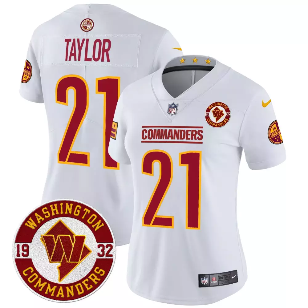 sean taylor white mens washington commanders 90th anniversary vapor limited jersey v4 all stitched