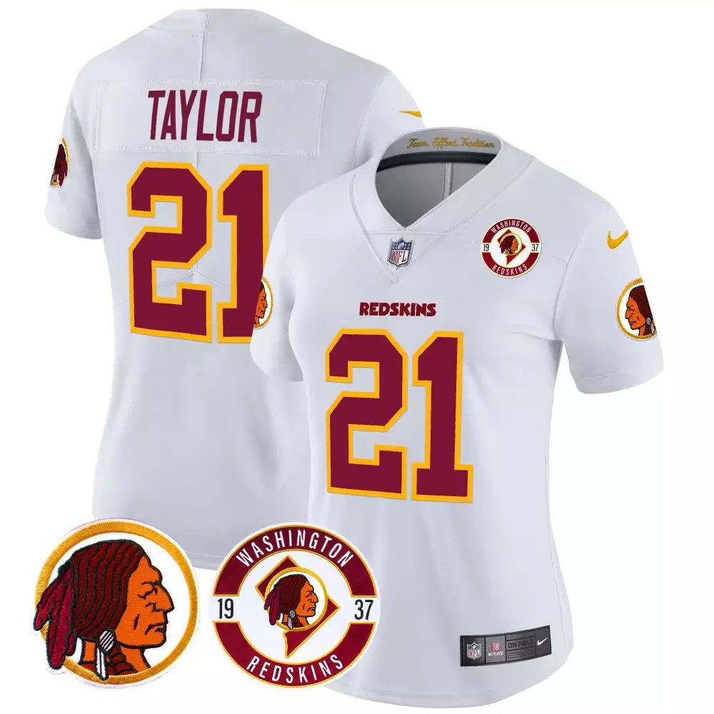 sean taylor white mens washington redskins throwback vapor gold trim jersey all stitched