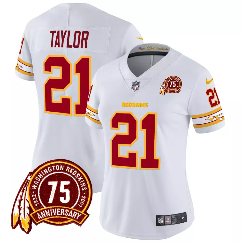 sean taylor white womens washington redskins 75th patch throwback vapor premier limited jersey all stitched