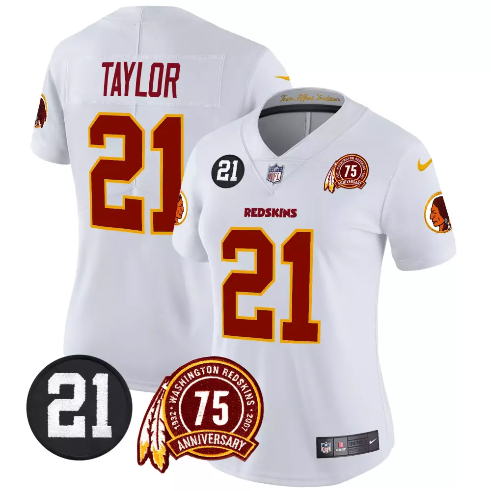sean taylor white womens washington redskins 75th patch throwback vapor premier limited jersey all stitched