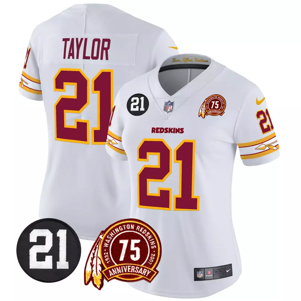 sean taylor white womens washington redskins 75th patch throwback vapor premier limited jersey all stitched