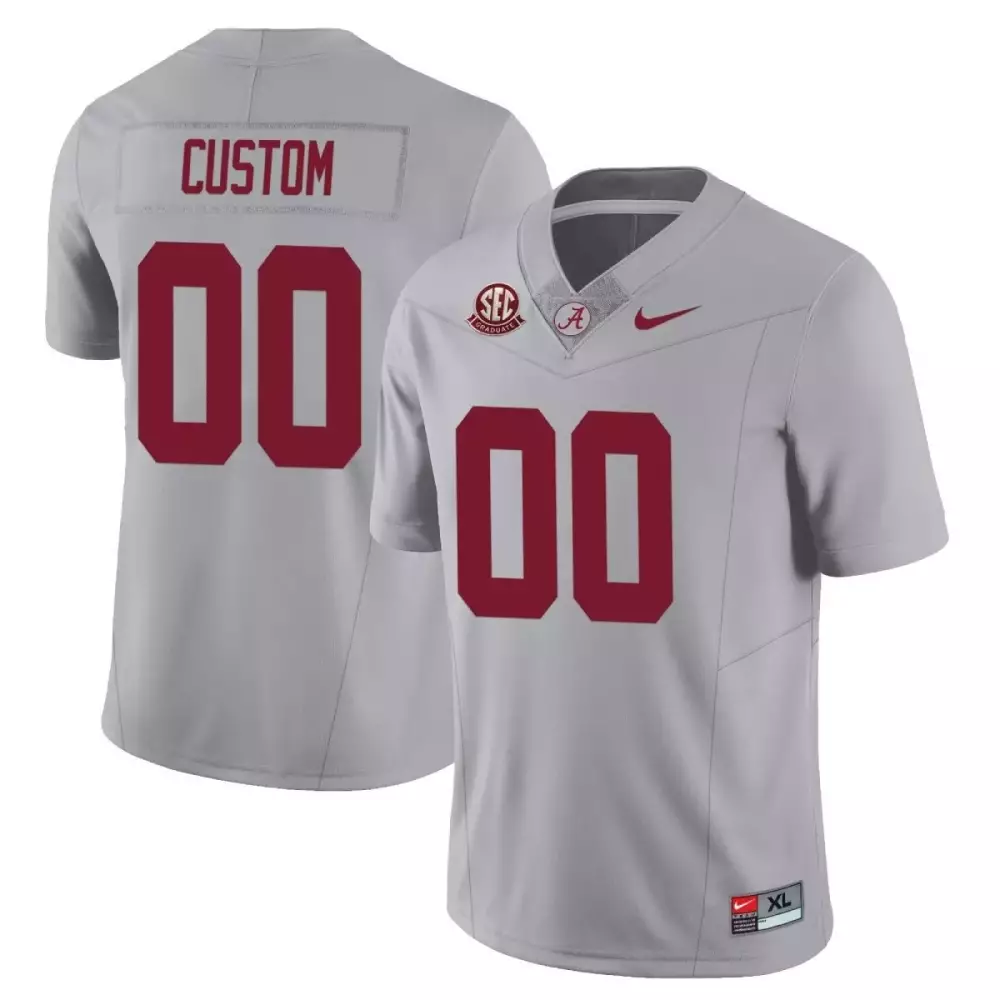 sec graduate gray youths alabama crimson tide football 2023 custom jersey all stitched