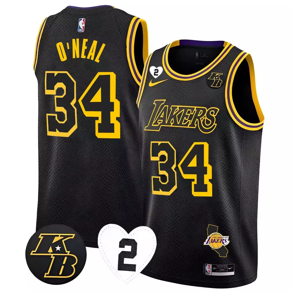 shaquille oneal gold mens los angeles lakers california patch jersey all stitched