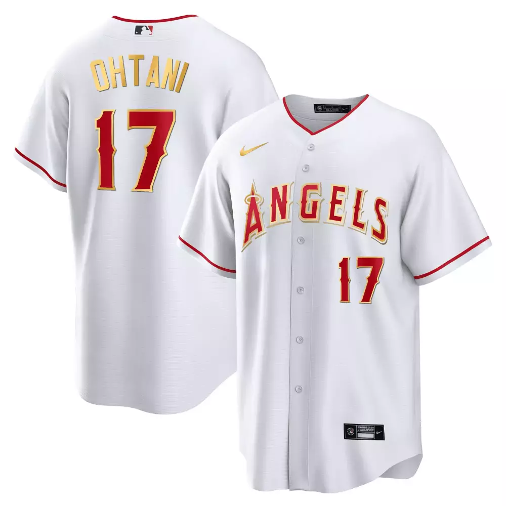 shohei ohtani cool white gold mens los angeles angels cool base gold jersey all stitched