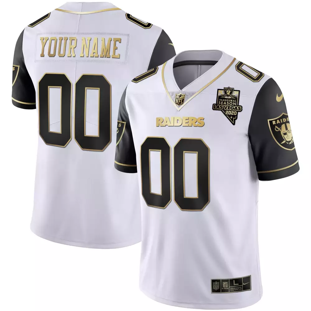 sleeves youth las vegas raiders vapor gold custom name and number all stitched