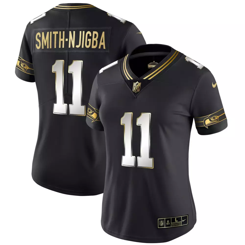 Smith Njigba Black Limited Men's Throwback Gold Vapor Jersey | Seattle Seahawks Limited Edition | For Men, Women & Youth