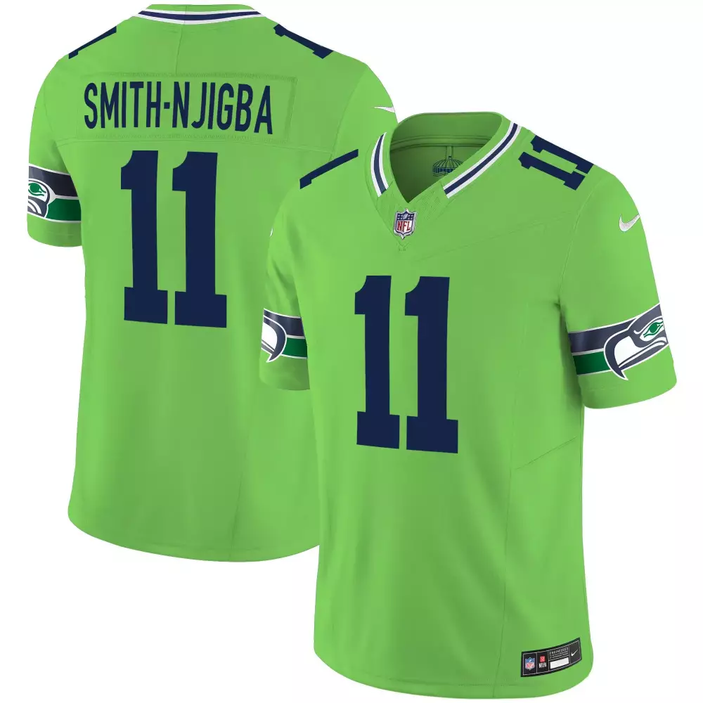 Smith Njigba Green Men's Throwback Gold Vapor Jersey V2 | Seattle Seahawks Limited Edition | For Men, Women & Youth