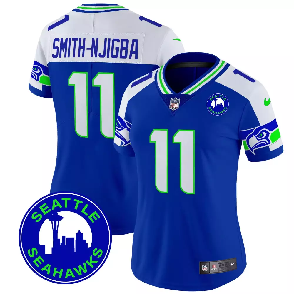 Smith-Njigba Seattle Seahawks Royal Men's Throwback Gold Jersey | Stitched Fan Gear for Men, Women & Youth