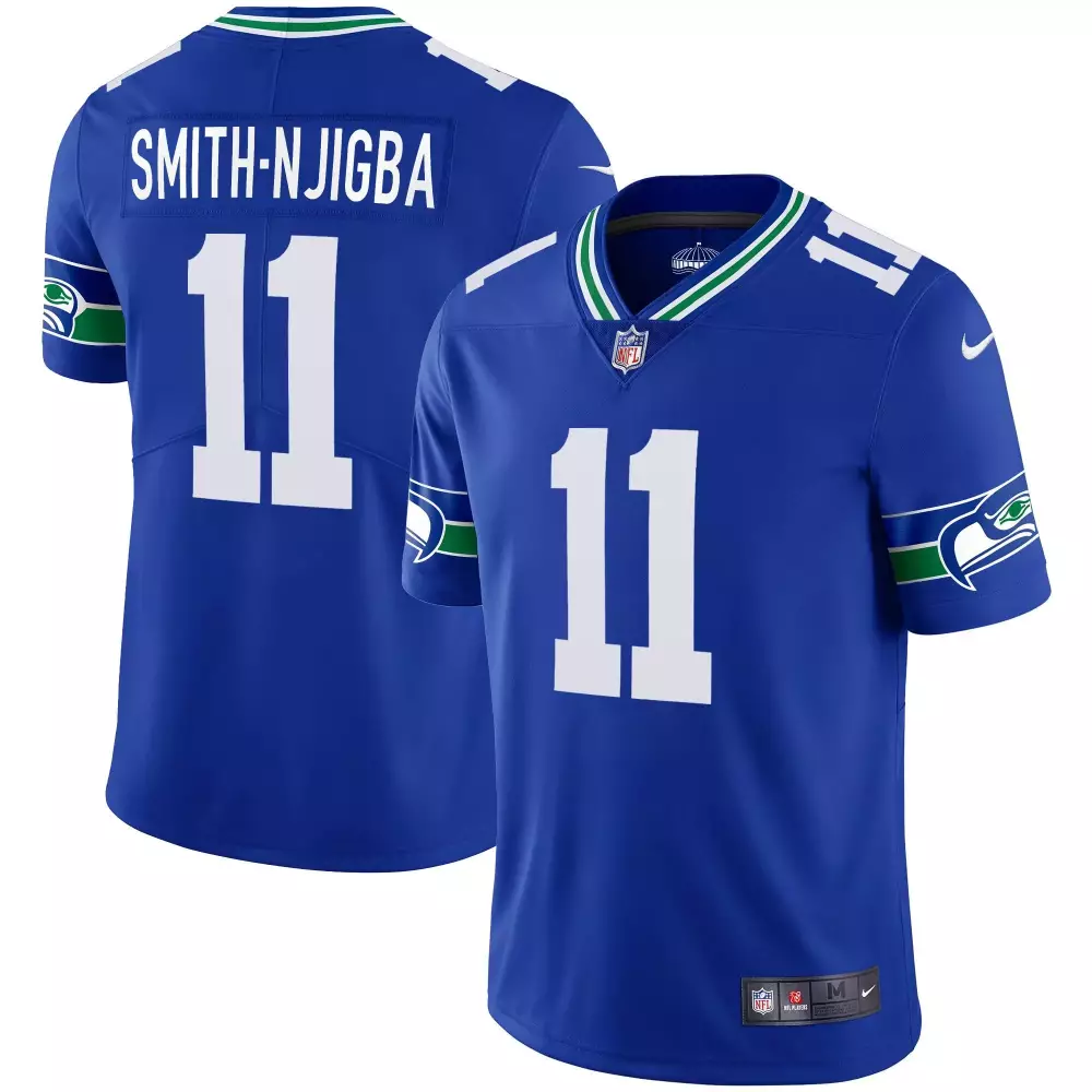 Smith-Njigba Seattle Seahawks Royal Men's Throwback Gold Jersey | Stitched Fan Gear for Men, Women & Youth