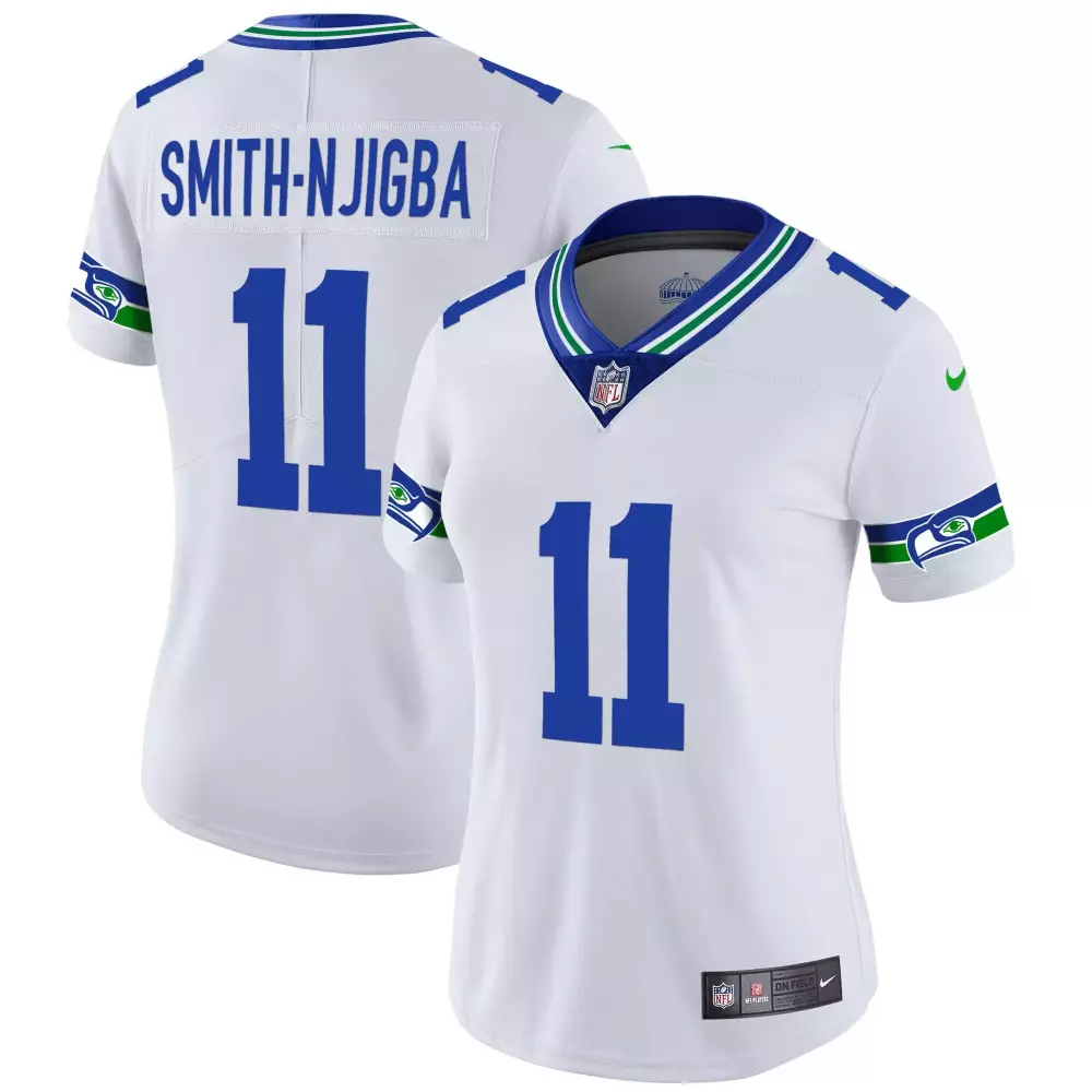 Smith-Njigba Seattle Seahawks Throwback Gold Jersey | All Stitched | Fan Gear for Women