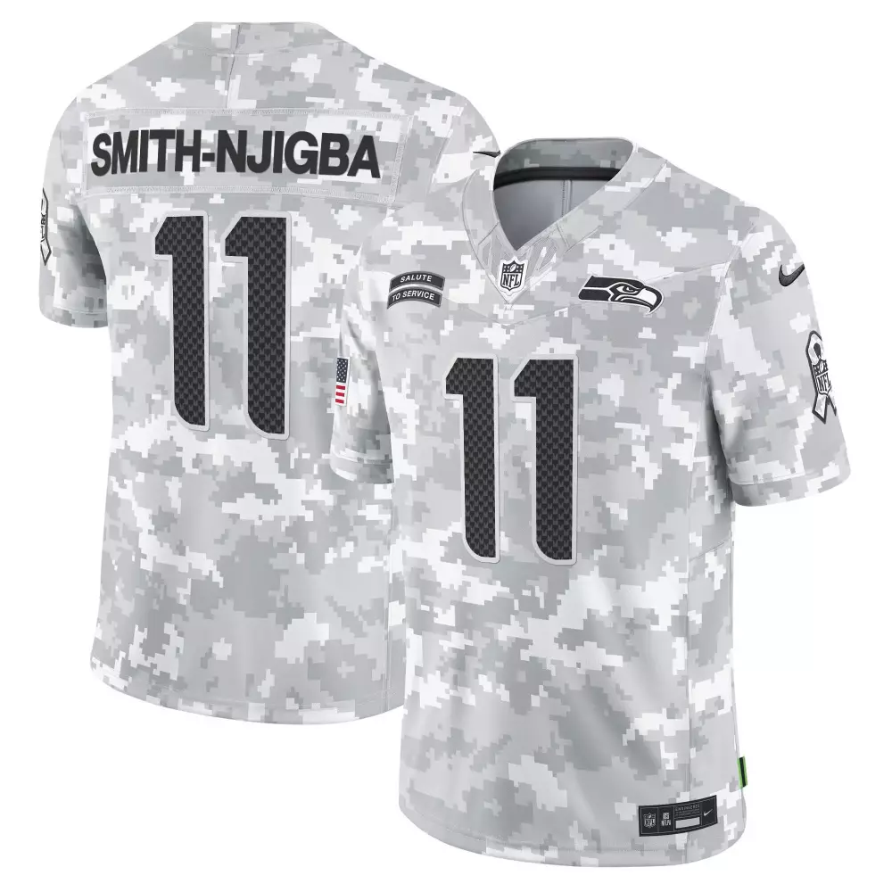 smithnjigba youth seattle seahawks 2024 salute to service vapor limited jersey arctic camo all stitched