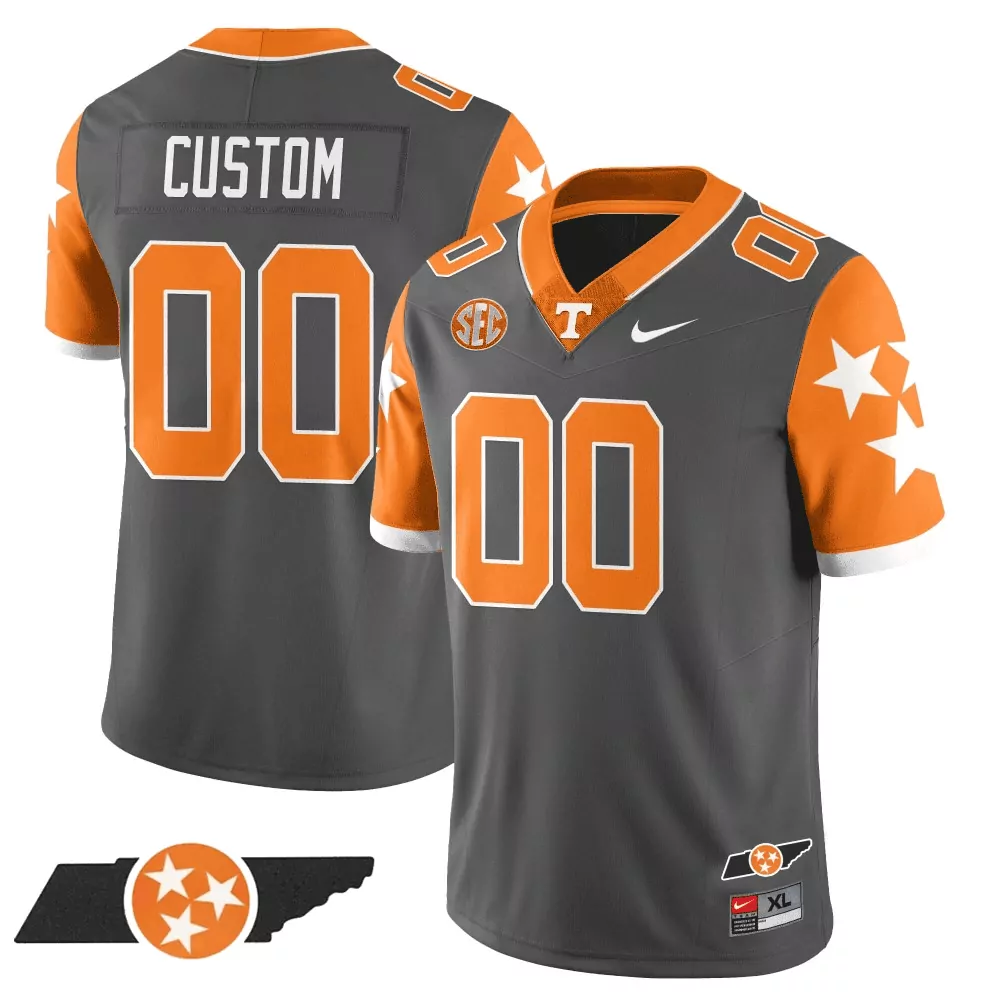 smoke gray youth tennessee volunteers 2023 alternate vapor limited custom jersey v4 all stitched