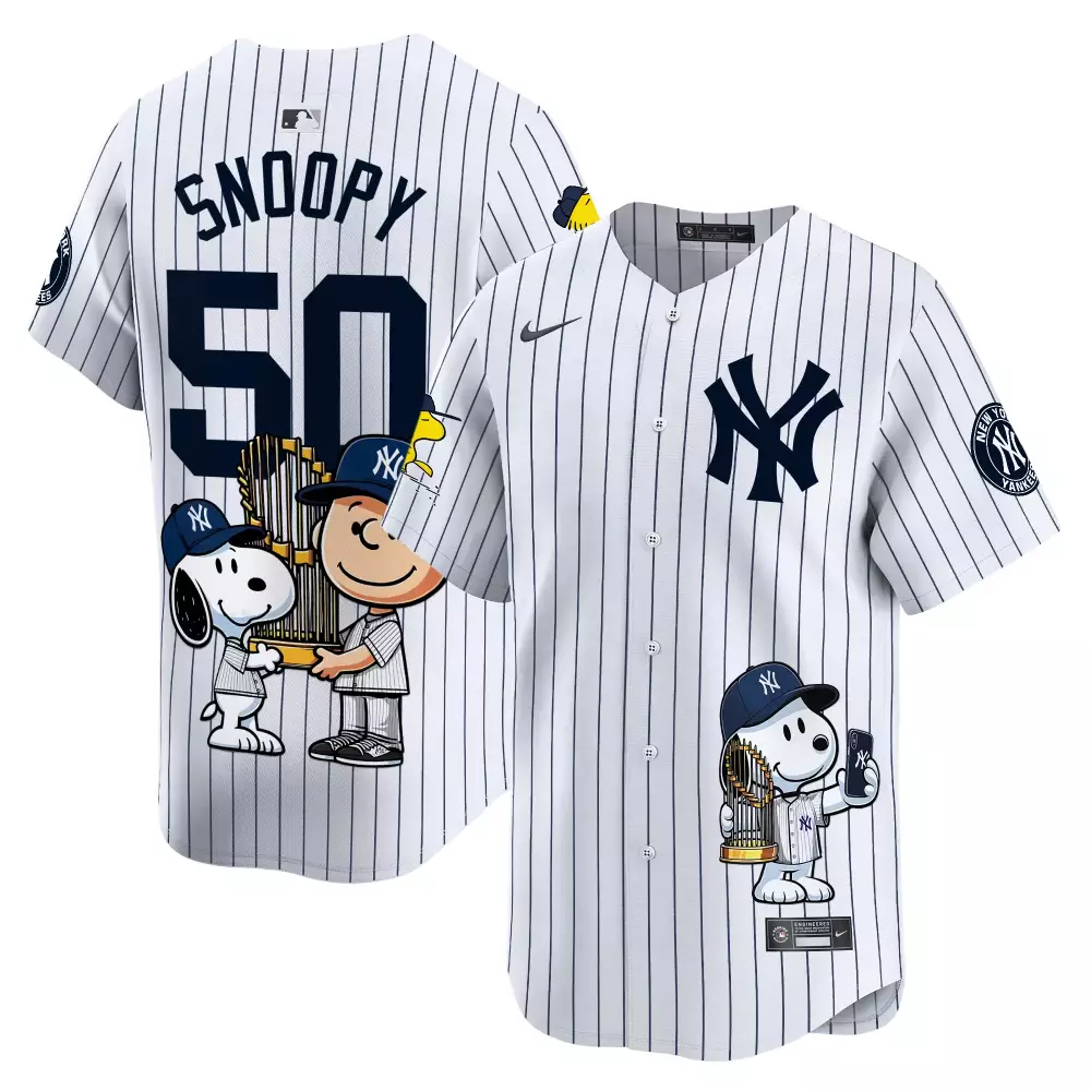 snoopy light blue unisex new york yankees peanut snoopy vapor premier limited jersey printed