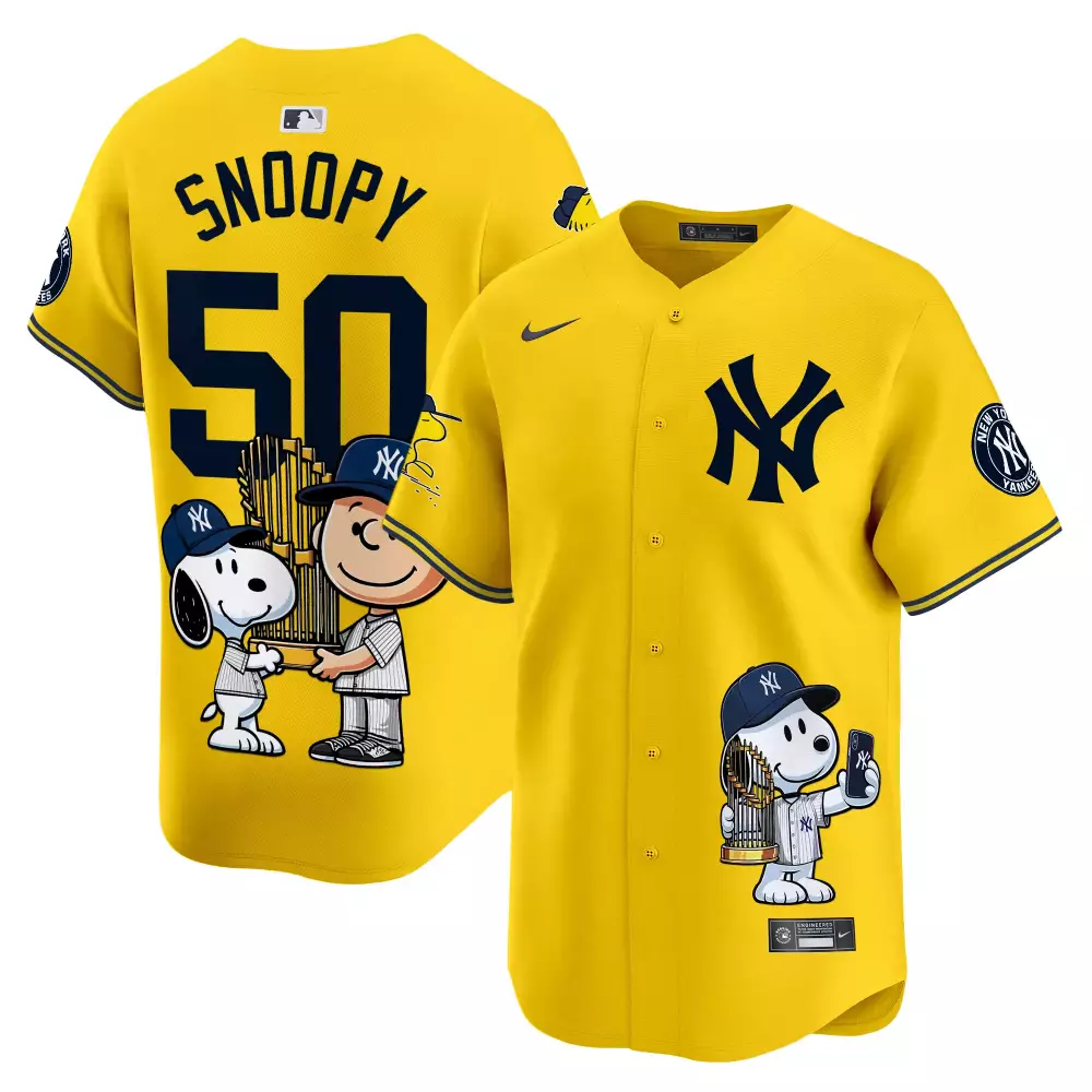 snoopy light blue unisex new york yankees peanut snoopy vapor premier limited jersey printed