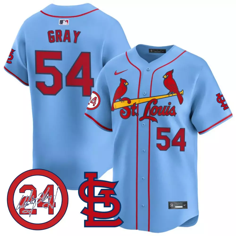 Sonny Gray Blue Men's St Louis Cardinals Memorial Jersey | All Stitched | Limited Edition Fan Gear | For Men, Women & Youth