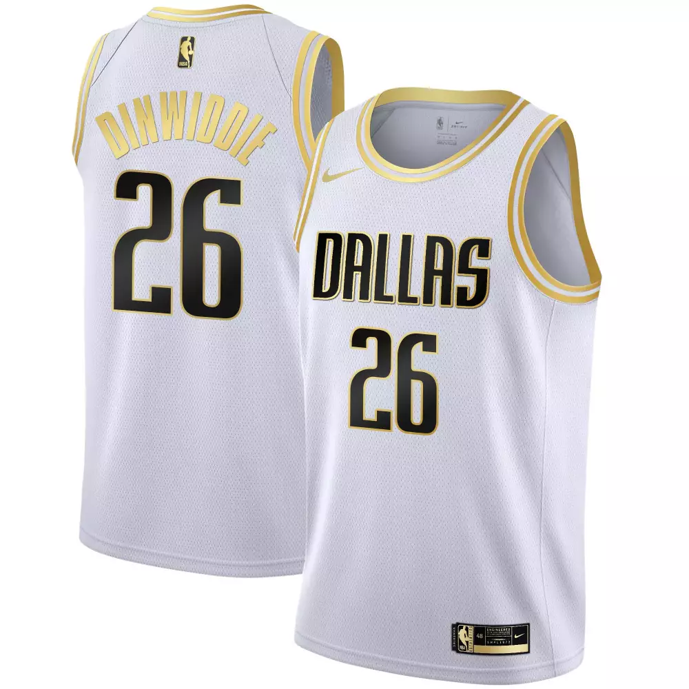 spencer dinwiddie black limited mens dallas mavericks black limited black gold jersey all stitched