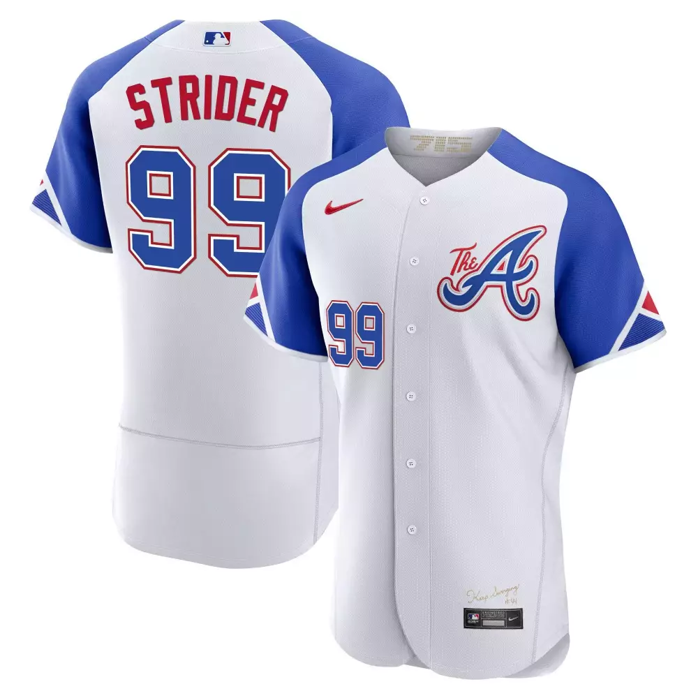 Spencer Strider 2023 Atlanta Braves Youth City Connect Jersey | White Flex Base | All Stitched Fan Gear | For Men, Women & Youth
