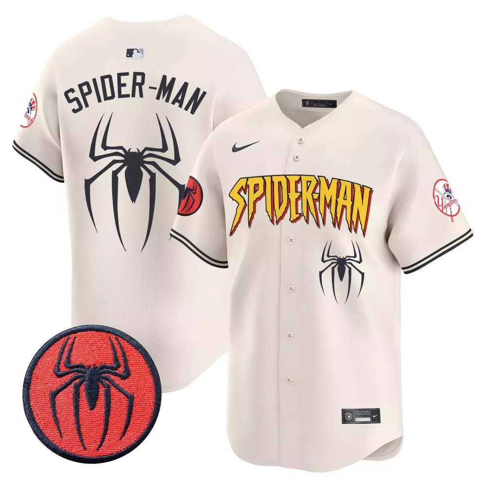 spiderman cream mens new york yankees spiderman vapor premier limited jersey all stitched