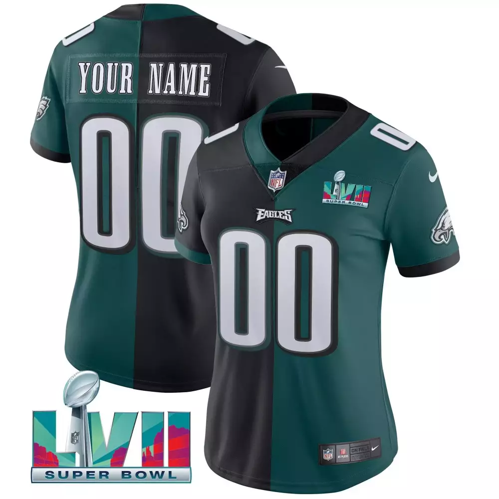 split black green women philadelphia eagles super bowl custom patch vapor jersey all stitched