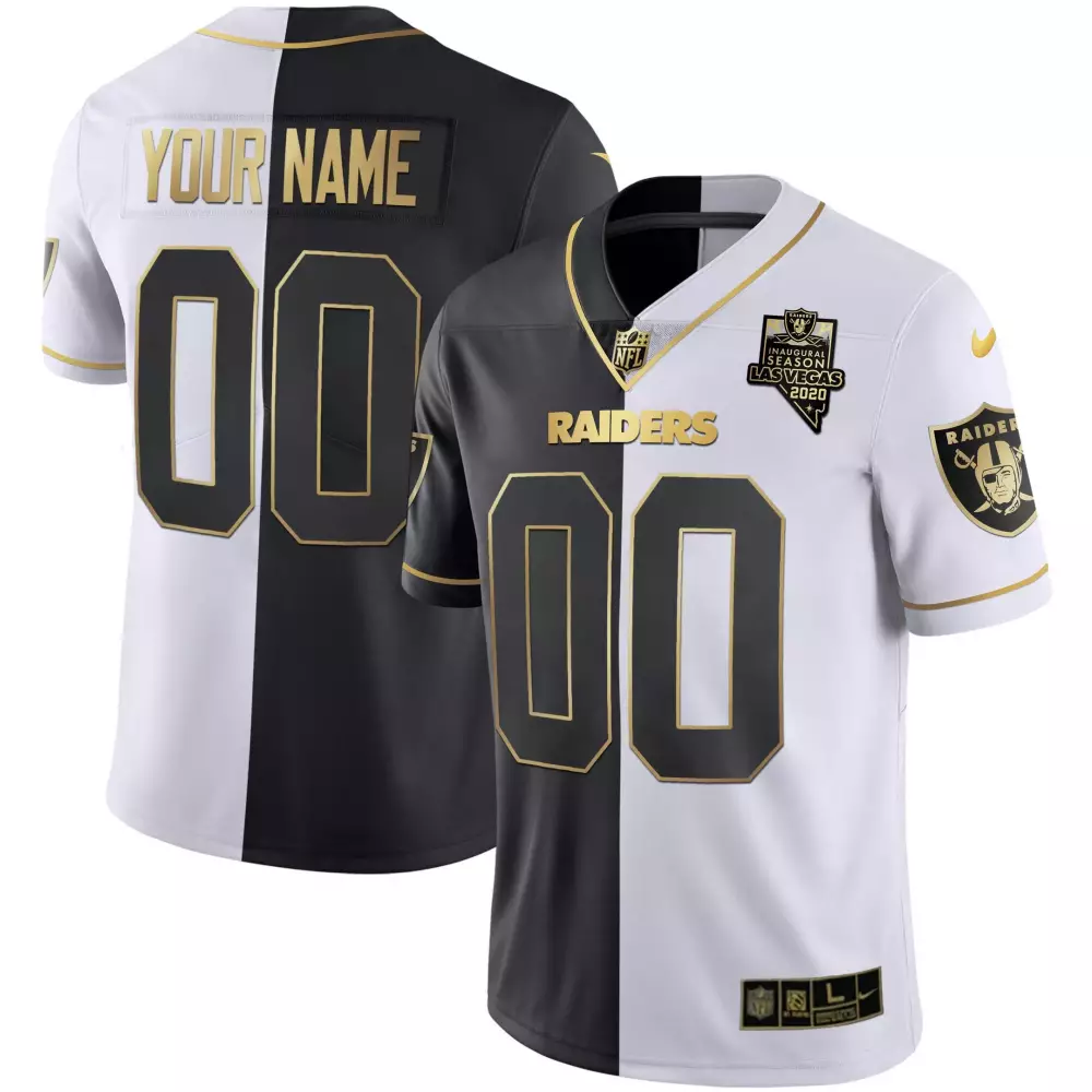 sleeves youth las vegas raiders vapor gold custom name and number all stitched