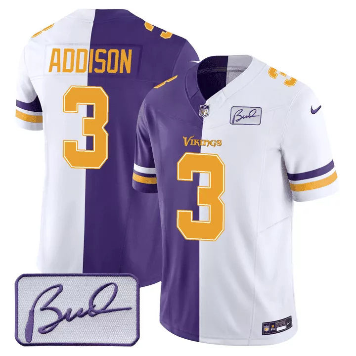 split harrison smith mens minnesota vikings bud grant patch purple white split jersey all stitched