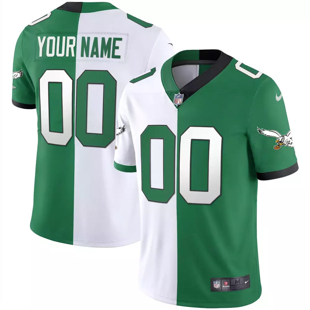 split men philadelphia eagles gold kelly vapor custom jersey v2 all stitched