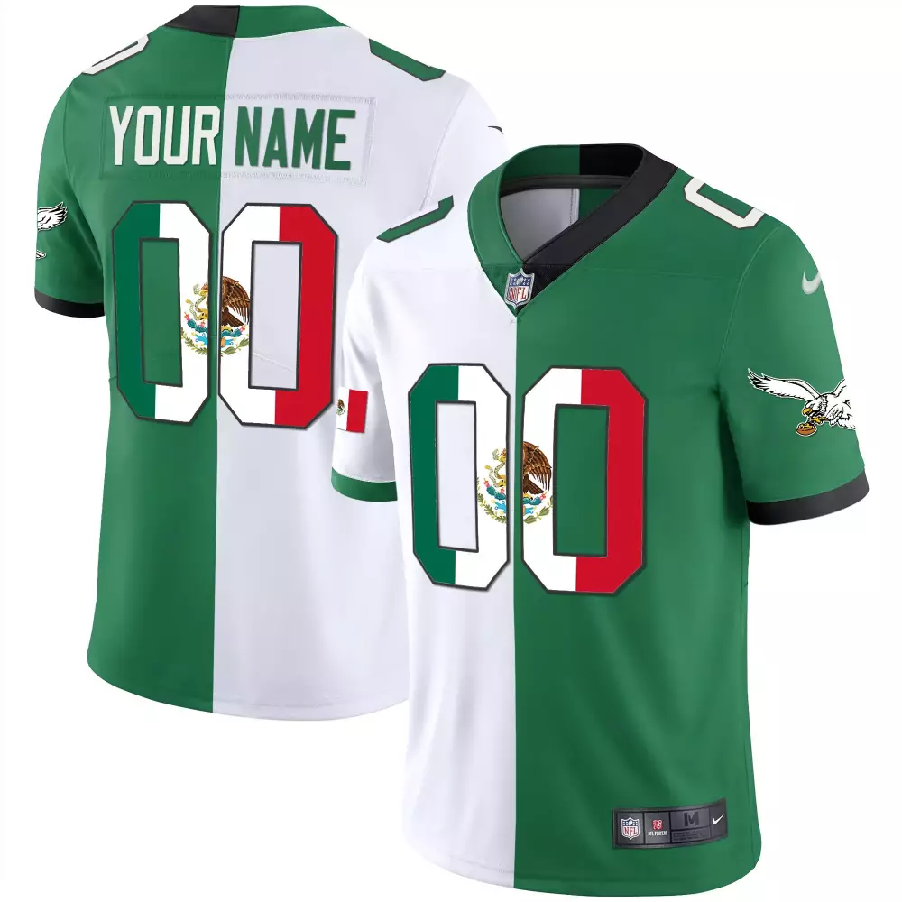 split men philadelphia eagles mexico gold kelly vapor custom jersey all stitched