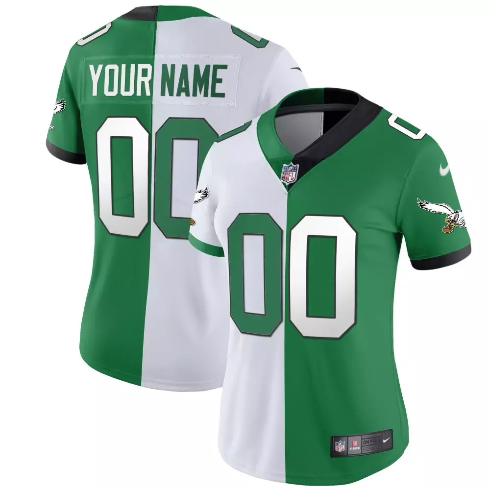 split women philadelphia eagles gold kelly vapor custom jersey all stitched