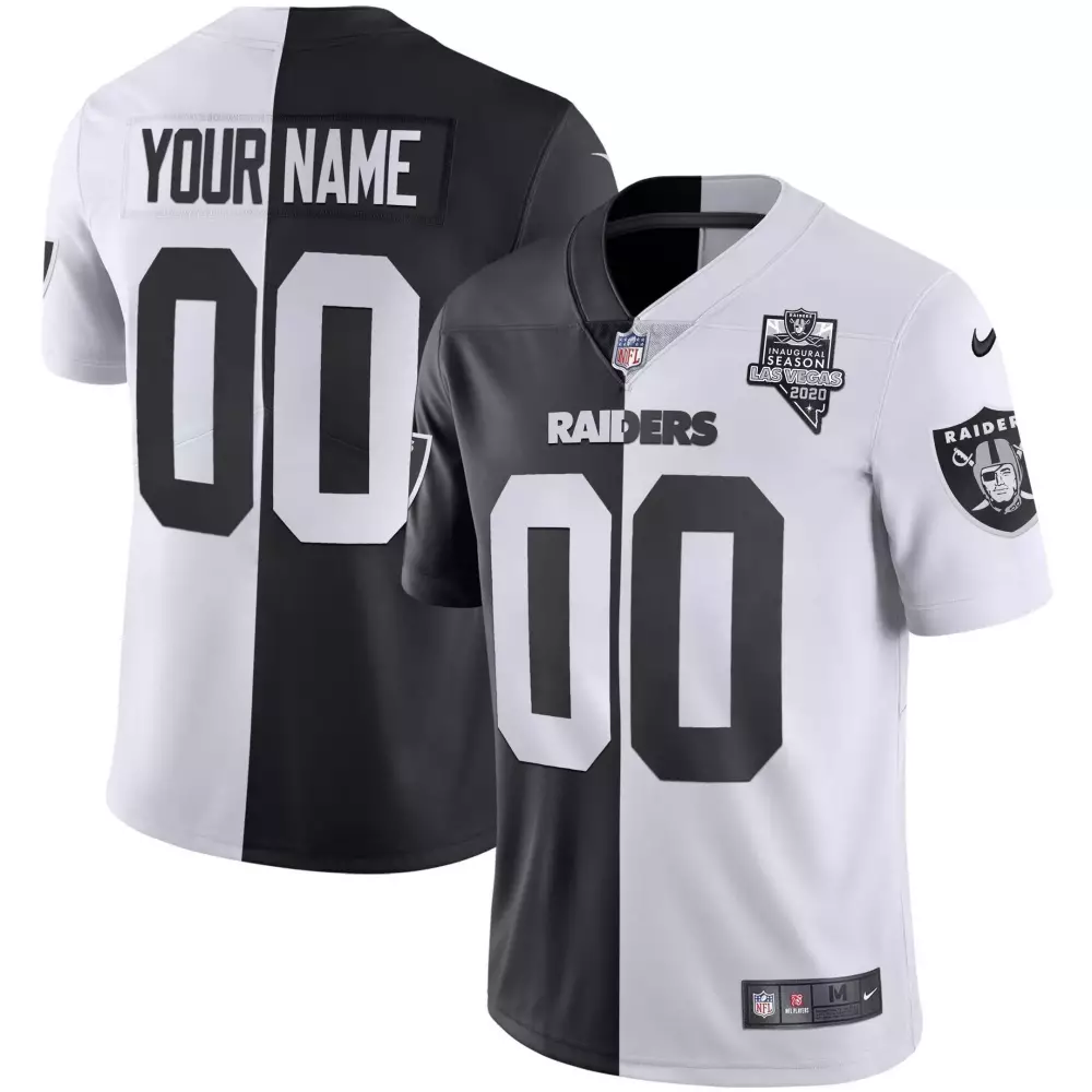 split youth las vegas raiders inaugural season patch gold split custom name and number all stitched