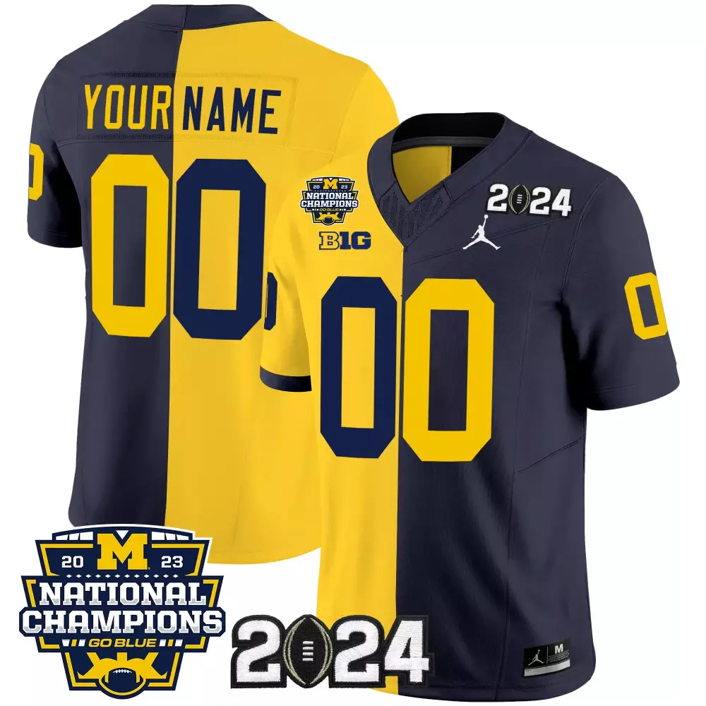 split women michigan wolverines 2023 national champions patch vapor custom jersey v5 all stitched