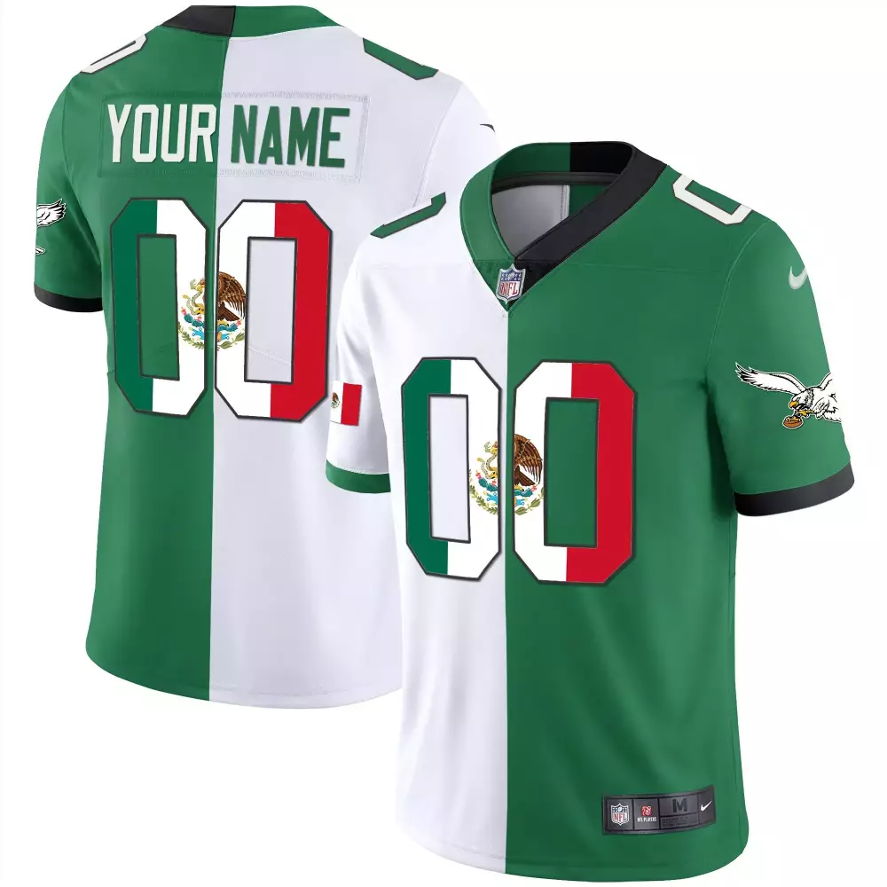 split youth philadelphia eagles mexico gold kelly vapor custom jersey all stitched