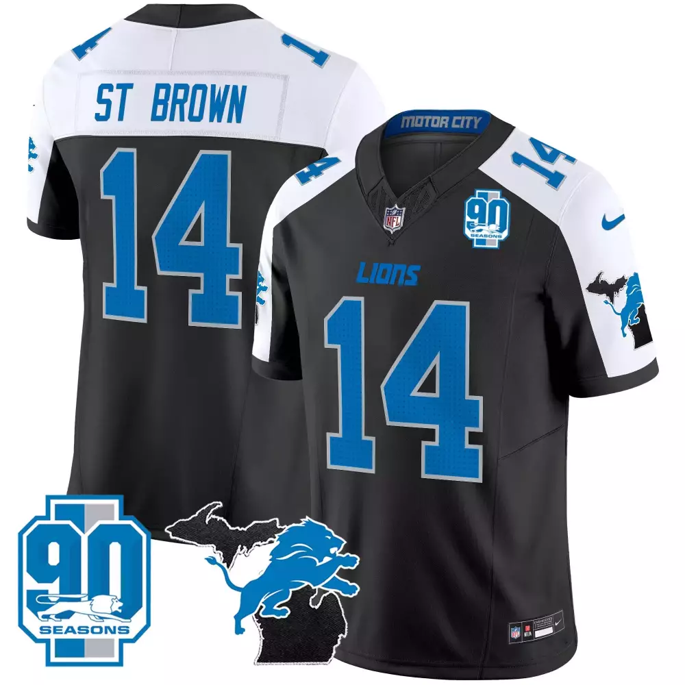St Brown Alternate Men's Vapor Jersey | Detroit Lions 90th Michigan Year Patch 2024 | Stylish Fan Gear | For Men, Women & Youth