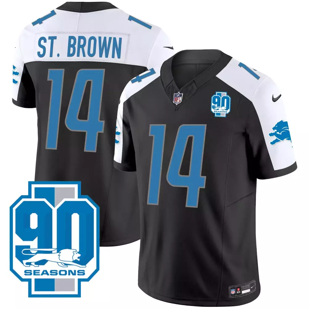 St. Brown Detroit Lions 90th Year Patch Jersey | Stitched Fan Gear for Men | For Men, Women & Youth
