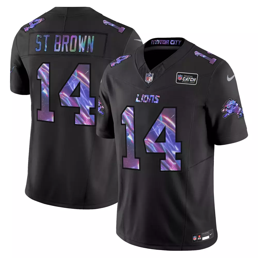 st brown black mens detroit lions 2024 crucial catch vapor limited jersey all stitched
