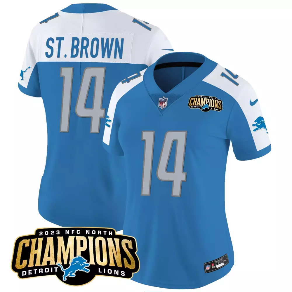 st brown blue alternate mens detroit lions 90th year patch jersey all stitched