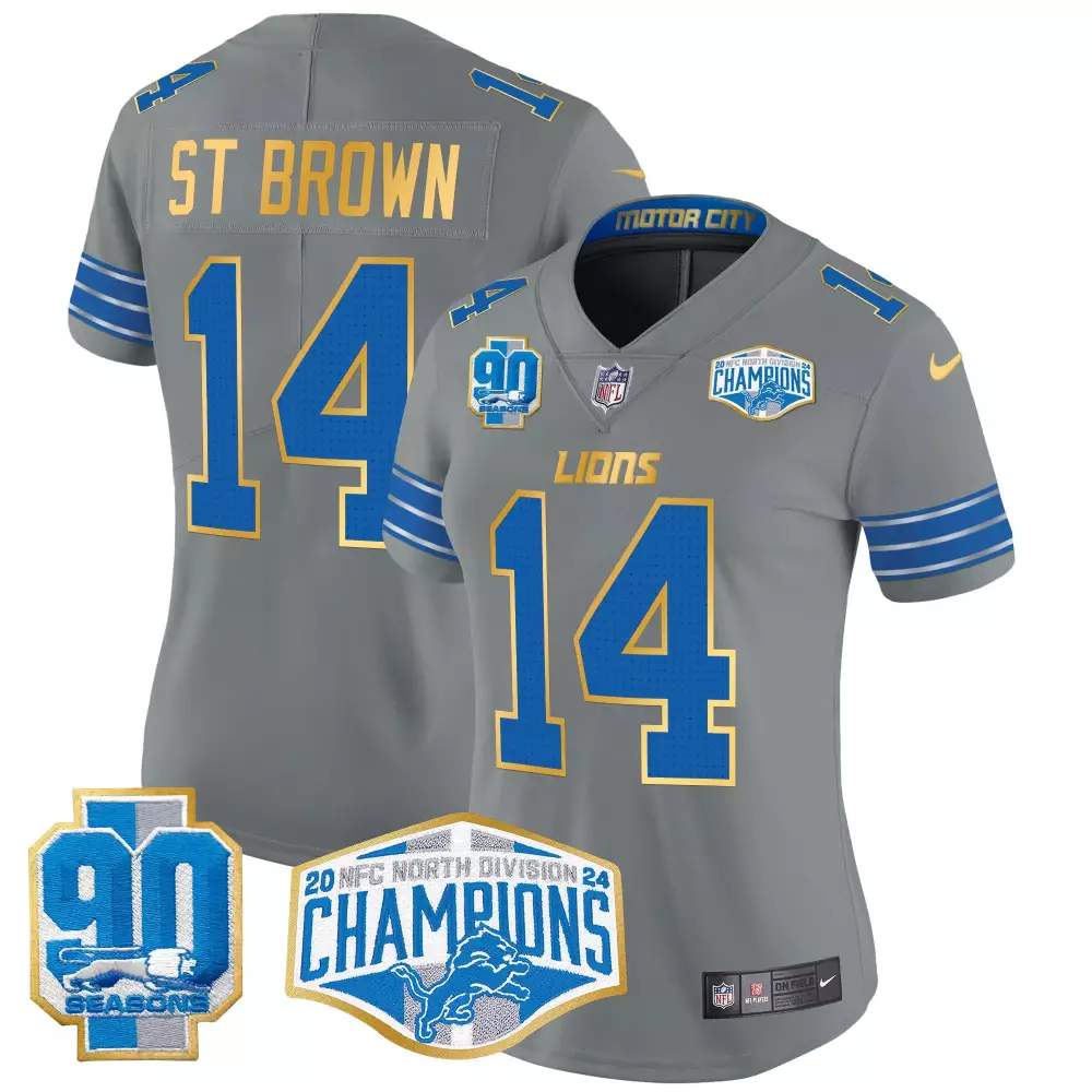 st brown gray womens detroit lions 2024 90th john madden patch vapor limited jersey all stitched