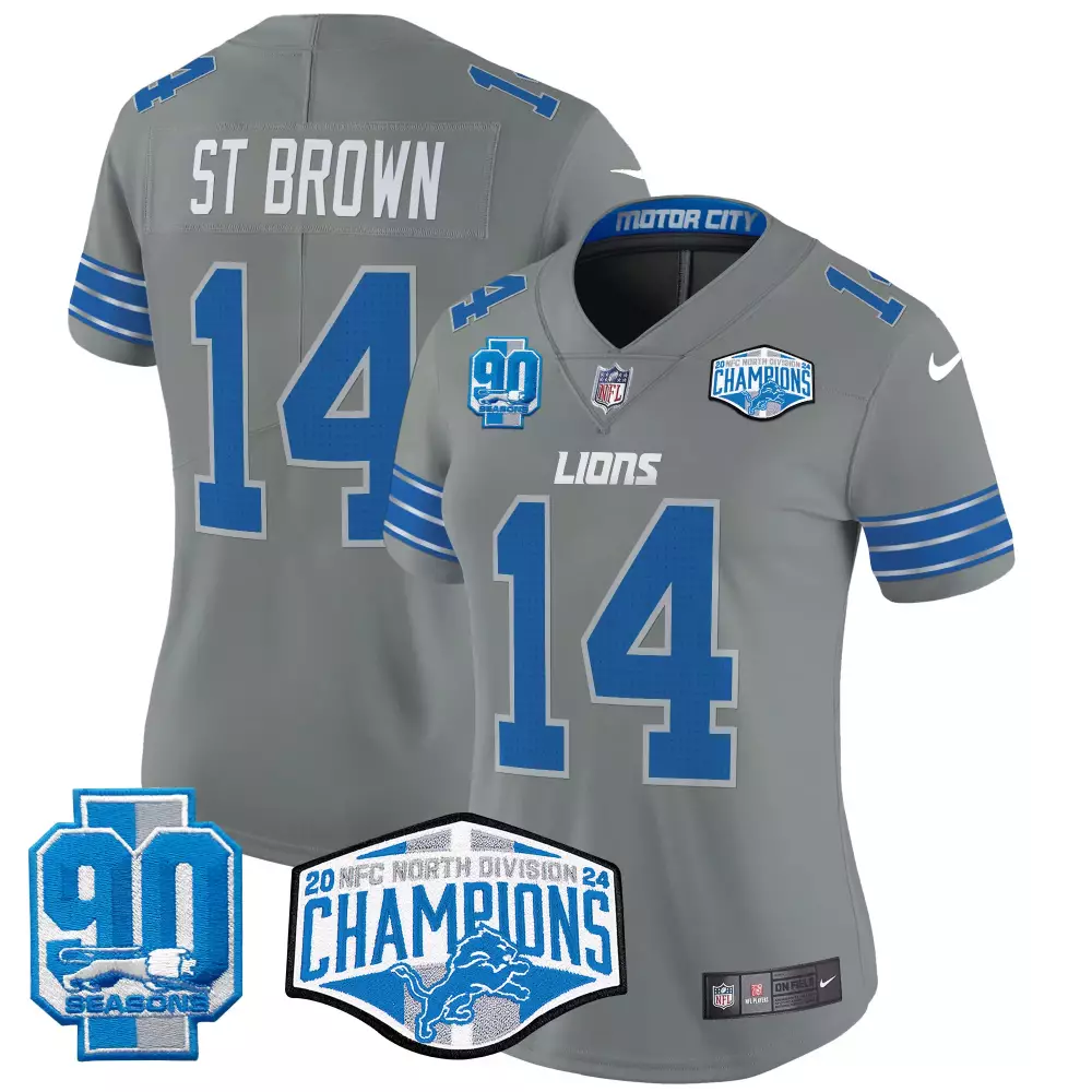 st brown gray womens detroit lions 2024 90th john madden patch vapor limited jersey all stitched