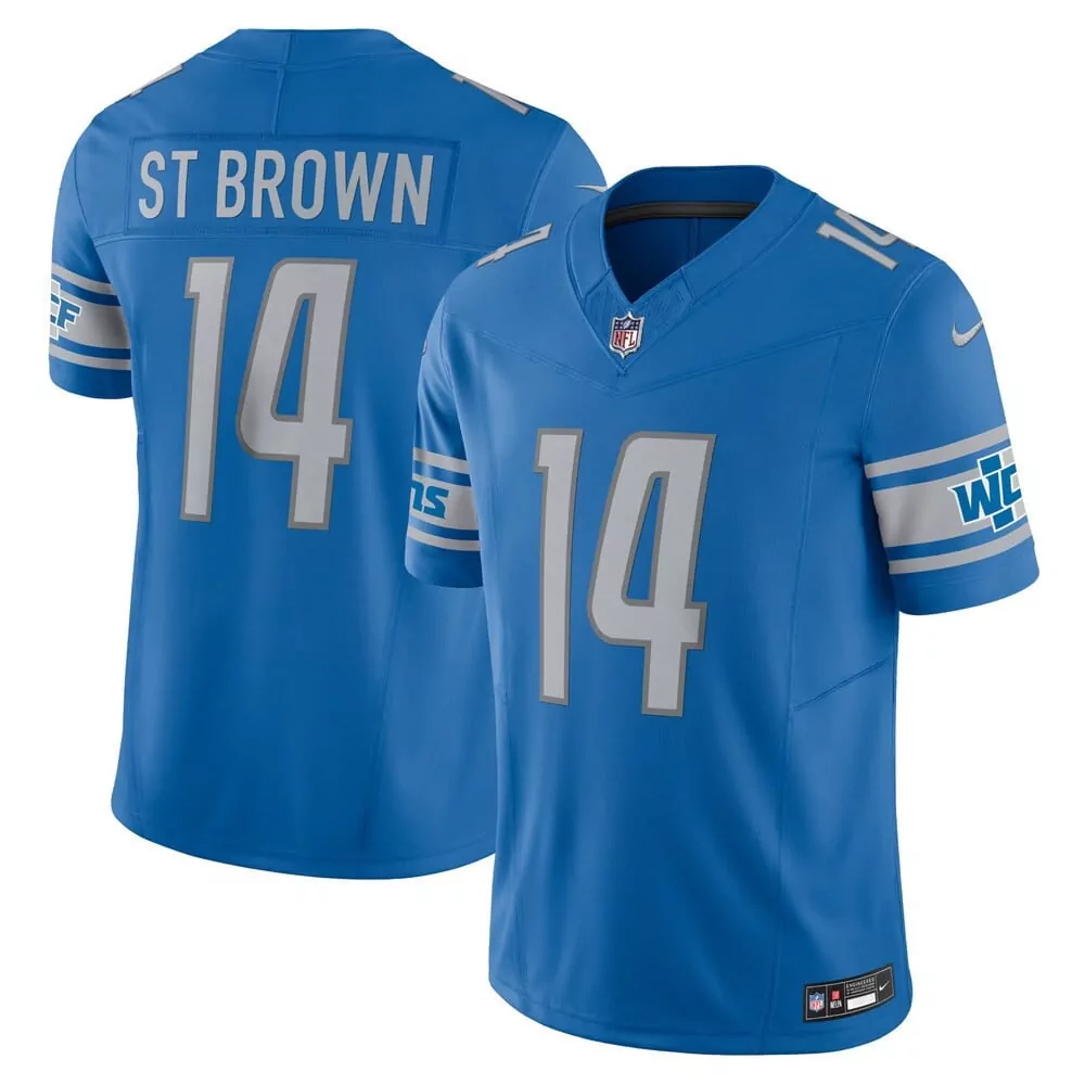 st brown men st brown detroit lions blue vapor fuse limited jersey all stitched