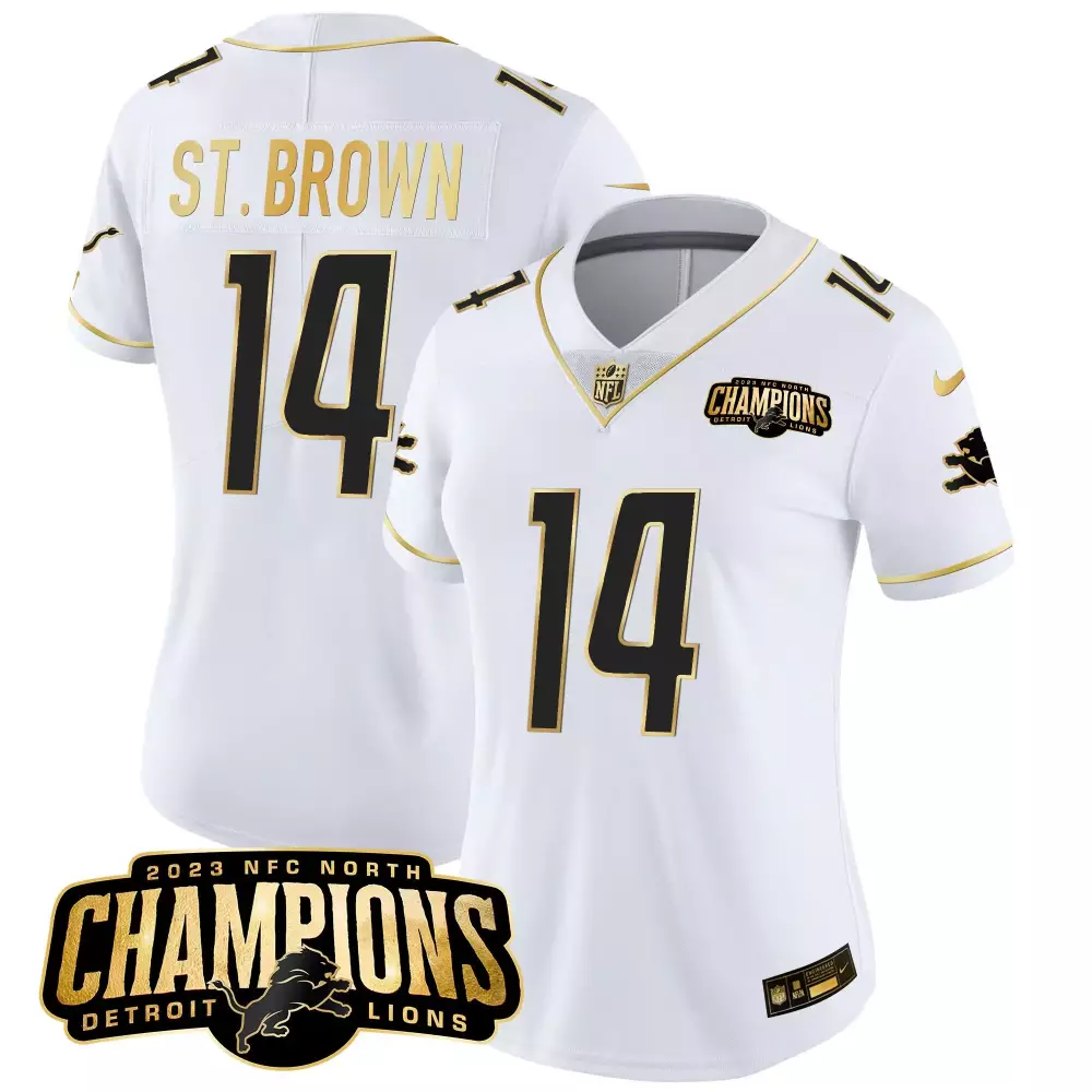 st brown white gold mens detroit lions 2024 michigan patch gold vapor jersey all stitched