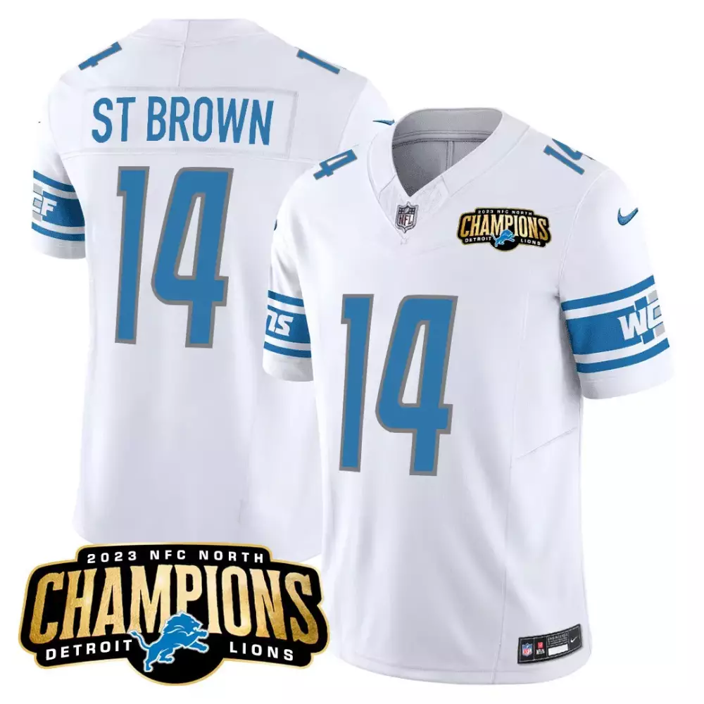 st brown white gold womens detroit lions 90th year patch gold jersey all stitched