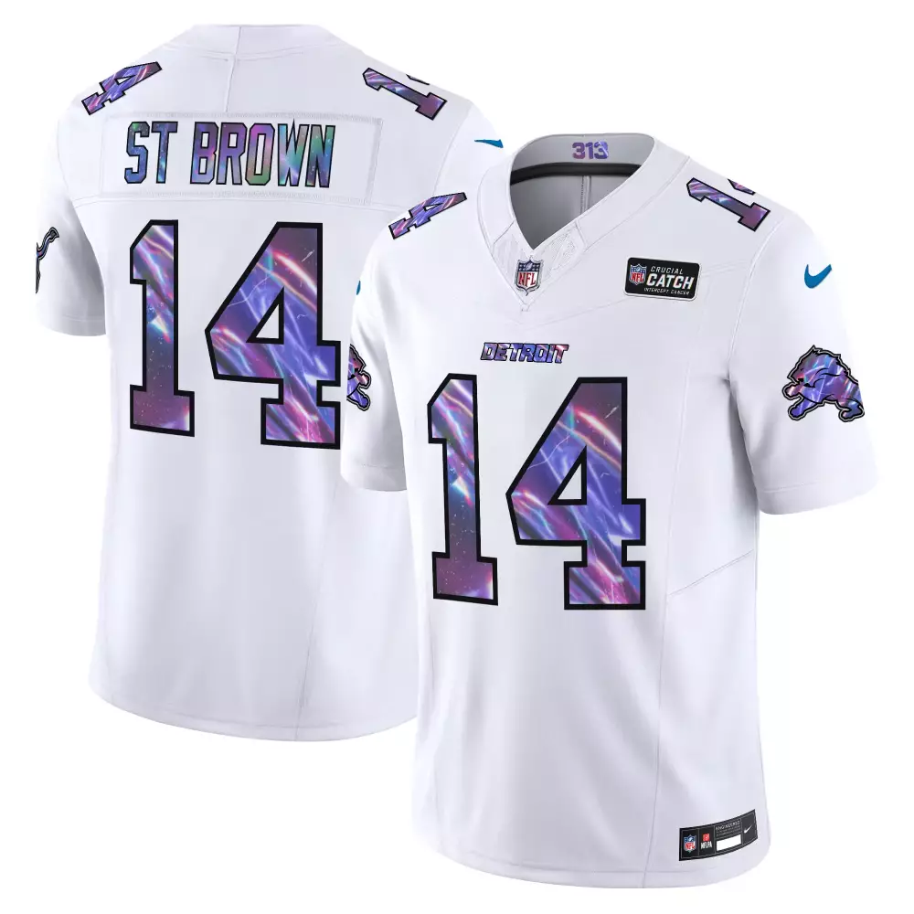 st brown white mens detroit lions 2024 90th john madden patch vapor limited jersey all stitched