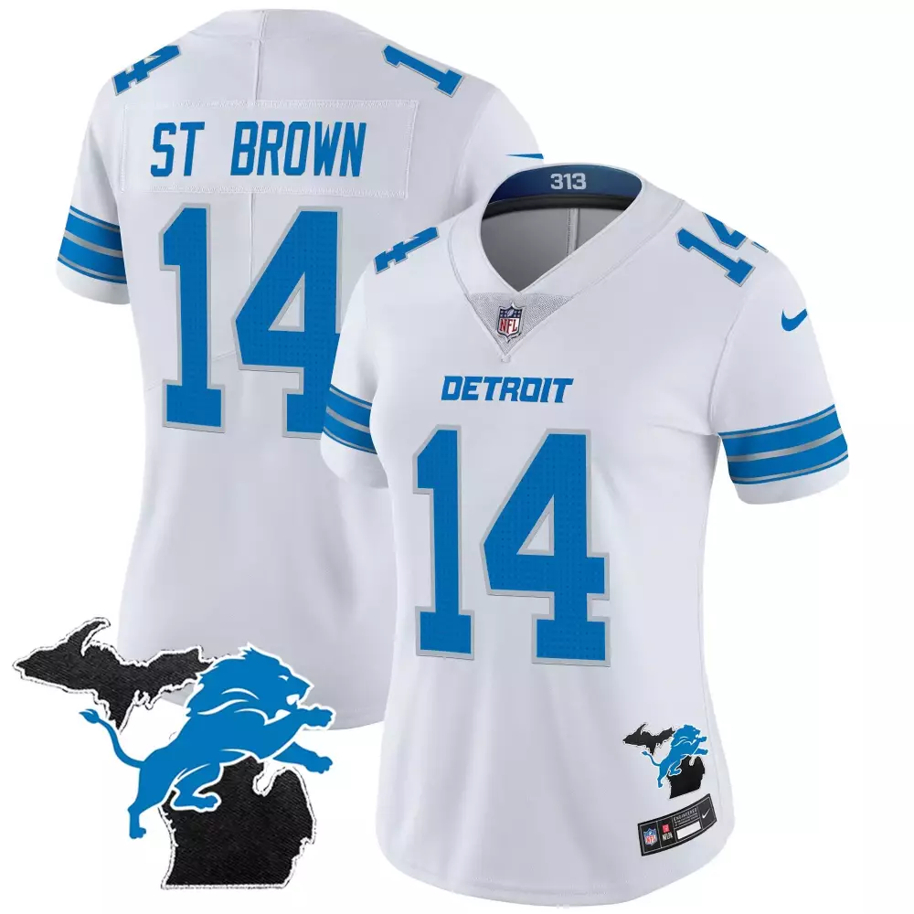 st brown white womens detroit lions 2024 90th john madden patch vapor limited jersey all stitched