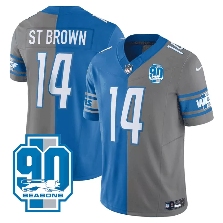 st brown white womens detroit lions throwback 90th year patch vapor limited jersey all stitched